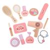 ibasenice Pretend-Play Makeup Vanity Set for Girls, Pink Wood view 1