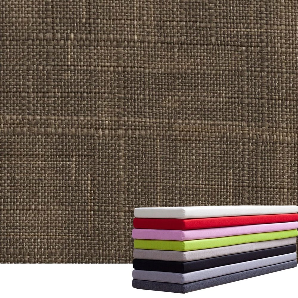 Garden Furniture Seat Cushion Cover, Linen, 200 x 45 x 5 cm, Light Coffee