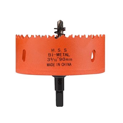 HSS Bi-Metal Hole Saw, 75–95 mm, for Wood, Soft Metal and Drywall (90 mm)