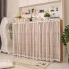 Aeovot Dustproof Cabinet Curtain for Shelves, Short Sliding Tulle Curtain with Tassel, 70 x 50 cm view 1