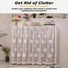 Aeovot Dustproof Cabinet Curtain for Shelves, Short Sliding Tulle Curtain with Tassel, 70 x 50 cm view 2