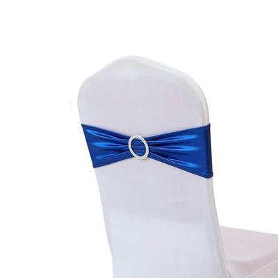 OIFAODAO 20-Piece Spandex Chair Sashes with Buckles, Blue