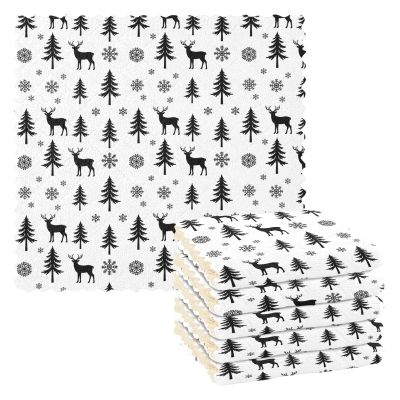 Quick-Drying Microfiber Cleaning Cloths, 6-Pack, 11 x 11 in, Christmas Designs