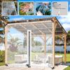 Outdoor Transparent Tarp Curtains with Zippers, 0.3 mm Waterproof Clear PVC Side Panels with Grommets for Pergolas and Pavilions, W/H 1.92 m (6.2 x 6.6 ft) view 4