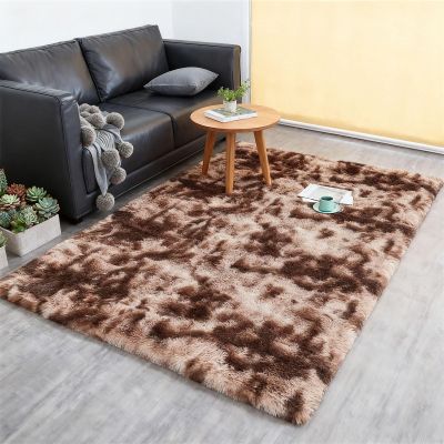 LIHUANE Shaggy High-Pile Rug 110 x 300 cm, Super Soft, Brown