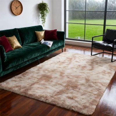 LIHUANE Beige Shaggy High-Pile Rug, 60 x 310 cm
