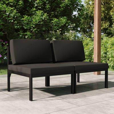 Teenpull 2-Seater Garden Sofa with Cushions, Anthracite Aluminum