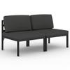 Teenpull 2-Seater Garden Sofa with Cushions, Anthracite Aluminum view 2