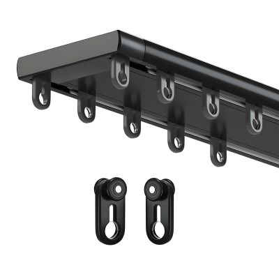 Double-Track Curtain Rail 2.30 m (7.5 ft), Aluminum, Black