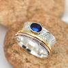 SILVERTROVE Labradorite Silver-Plated Spinner Ring for Women and Men, Handmade view 2