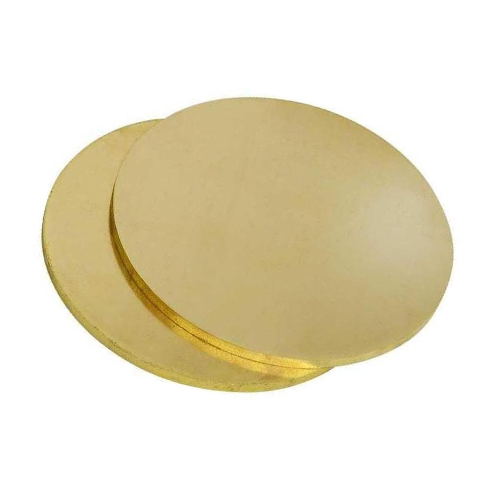 Brass Round Sheet, 2-Piece H62 Brass Discs, 0.5 mm Thick, 65–80 mm Diameter, Round Plate for DIY Projects (75 mm Diameter)