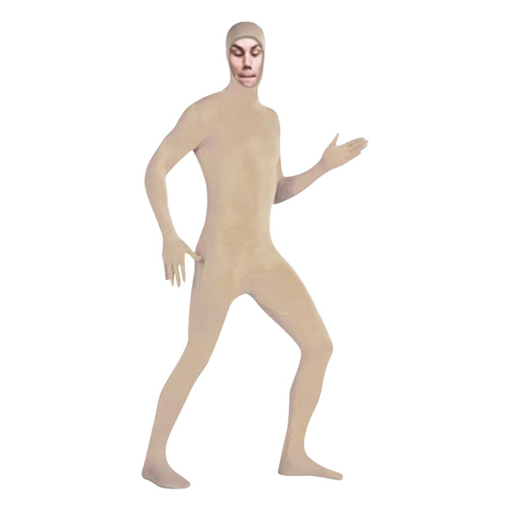 Generic Halloween Unisex Full-Body Open-Face Jumpsuit, Greenscreen Bodysuit for Cosplay, Photography and Special Effects, Beige 03, XS