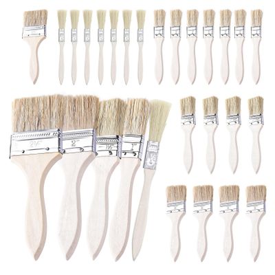 Forbabe 28-Piece Flat Paint Brush Set, 10/27/35/50/65 mm