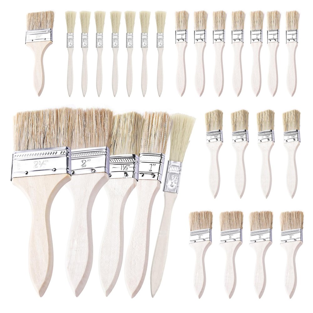 Forbabe 28-Piece Flat Paint Brush Set, 10/27/35/50/65 mm