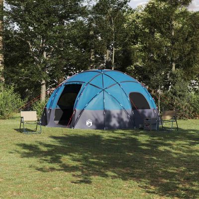 Puraday Family Camping Tent, Waterproof, Blue and Gray, 475 x 475 x 235 cm
