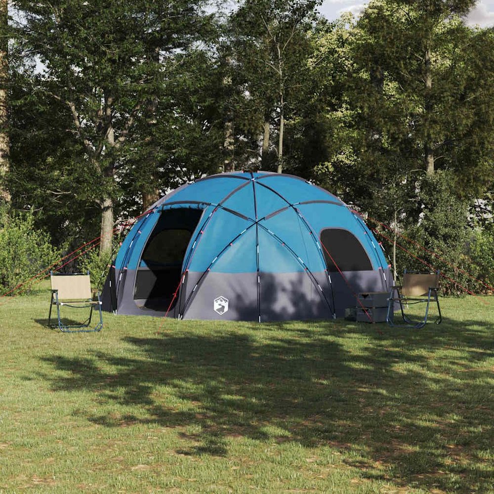 Puraday Family Camping Tent, Waterproof, Blue and Gray, 475 x 475 x 235 cm