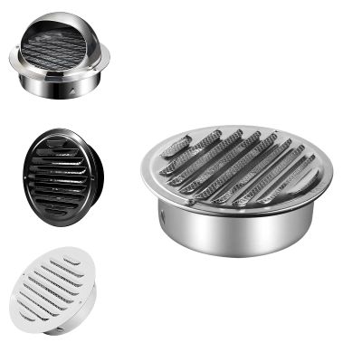 Stainless Steel Ventilation Grille, Exterior Vent Cover, 70/120/160/200 mm, Flat Silver, 100 mm