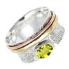 SILVERTROVE Lab-Created Lemon Quartz Silver-Plated Spinner Ring, Size 54 (17.2) view 1