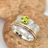 SILVERTROVE Lab-Created Lemon Quartz Silver-Plated Spinner Ring, Size 54 (17.2) view 2