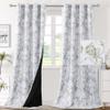 Floral Thermal Blackout Eyelet Curtains, 2-Piece Set, 245 x 140 cm Each view 1