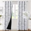 Floral Thermal Blackout Eyelet Curtains, 2-Piece Set, 245 x 140 cm Each view 2