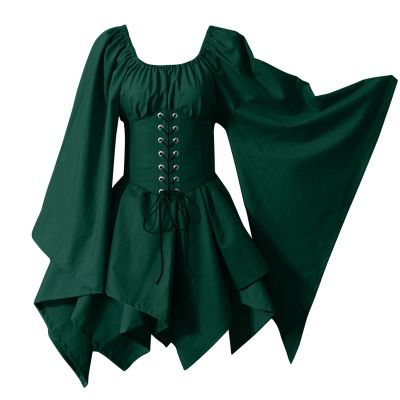 Enaissance Renaissance Elf Costume Dress for Women with Bell Sleeves