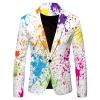 Men's Graffiti Blazer, Long Sleeve, Neon Print, Loose Fit view 1