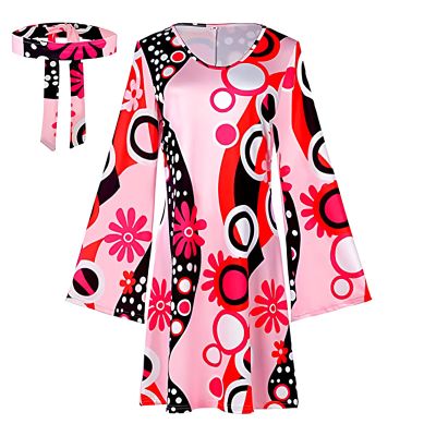 Women's 70s Hippie Costume with Matching Headband
