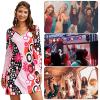 Women's 70s Hippie Costume with Matching Headband view 4