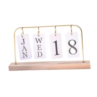 YsXoWiui Folding Wooden Calendar, Gold