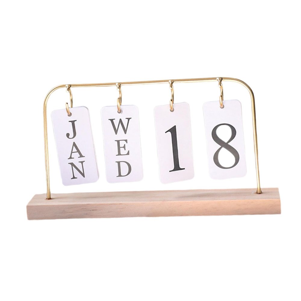 YsXoWiui Folding Wooden Calendar, Gold