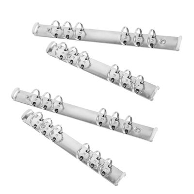 Loose-Leaf Binder Clips, 4-Piece Stainless Steel Set, Silver