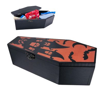 Coffin Treat Box for Halloween Decor, Snacks, Chocolate, Tea & Popcorn