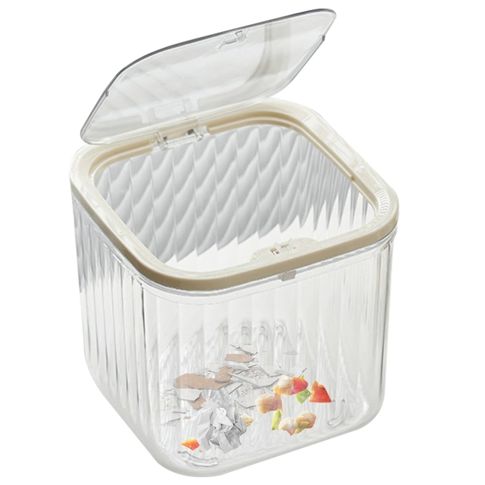 Mini Desktop Trash Can, Clear Cosmetic Storage Box