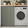 HLTQL Sliding Cabinet Curtain with Track, Gray, W80 x H140 cm view 1