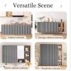 HLTQL Sliding Cabinet Curtain with Track, Gray, W80 x H140 cm view 4