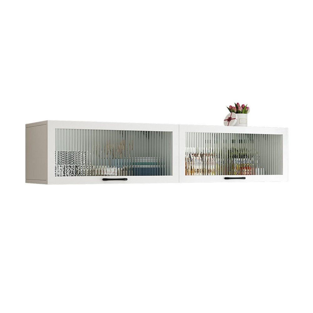 Wooden Wall Cabinet with Flap Door and Lower Shelf