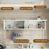 Wooden Wall Cabinet with Flap Door and Lower Shelf view 4