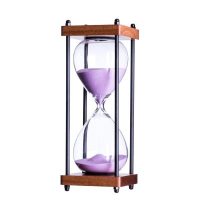 ZGHQHCDRH 30-Minute Wooden Hourglass Timer, Purple