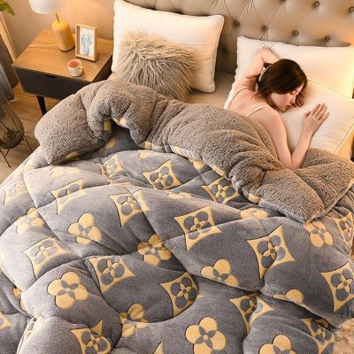 Cotton Winter Duvet – Warm Lambswool and Plush Velvet, Thick Quilted Winter Quilt (52,180 × 220 cm, 3.5 kg)