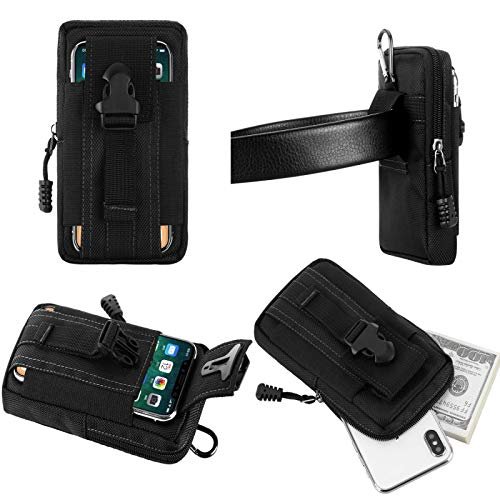 Outdoor Belt Pouch for Samsung Galaxy S25 Ultra with Two Compartments and Carabiner