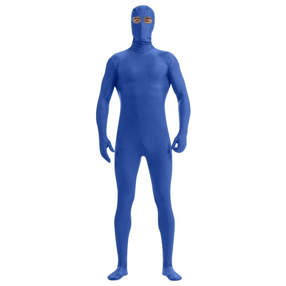 Unisex Orange Full-Body Costume Jumpsuit, Open-Face Cosplay Suit, Size L