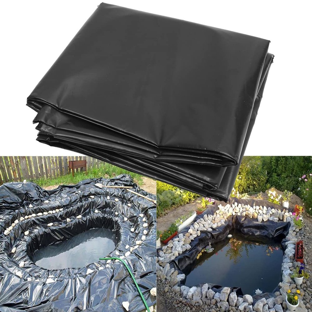 Durable 5 m x 4 m Black Rubber Pond Liner, Waterproof HDPE Underlay for Garden Ponds and Fountains (Size: 3 x 10 m)
