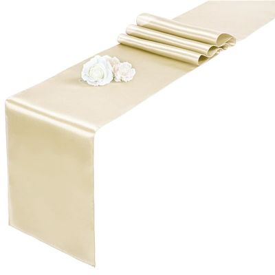 4-Piece Satin Table Runner Set, 30 x 275 cm, Champagne