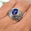 SILVERTROVE Lab-Created Tanzanite Ring for Men and Women, Silver-Plated, All Sizes view 2