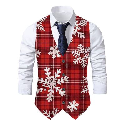 Men's Christmas Festive Slim-Fit Waistcoat