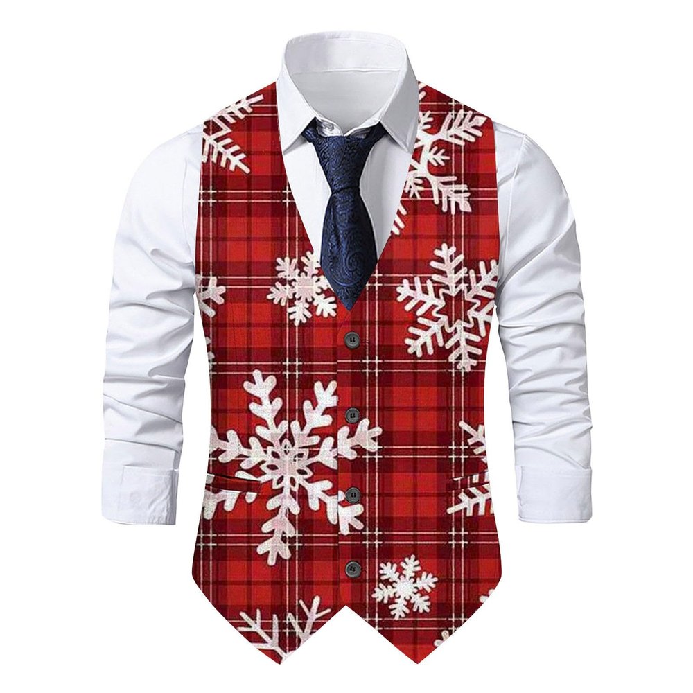 Men's Christmas Festive Slim-Fit Waistcoat