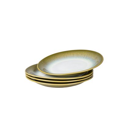 Gipfelstück Flussufer Stoneware Plate Set, Blue, Green & White