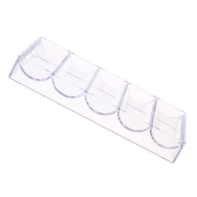 FUNOMOCYA Transparent Acrylic Poker Chip Organizer, 5 Compartments, for 100 Chips