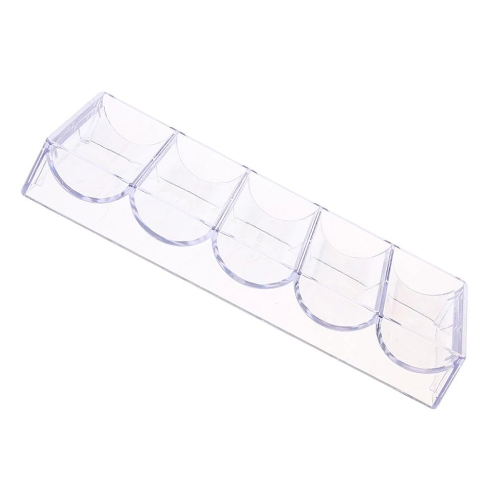 FUNOMOCYA Transparent Acrylic Poker Chip Organizer, 5 Compartments, for 100 Chips